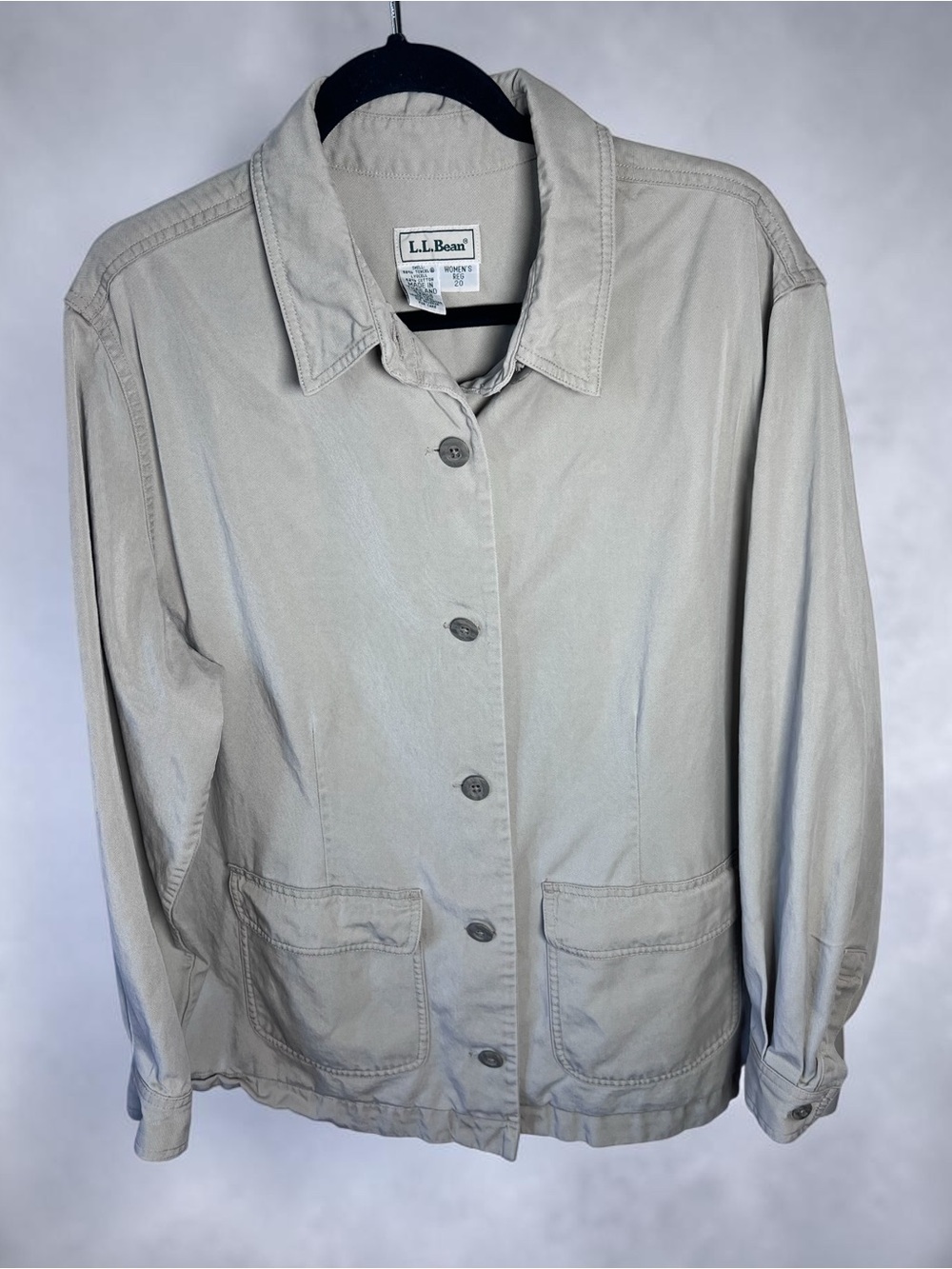 L.L. Bean vintage Women's  Khaki Chore jacket sz 20